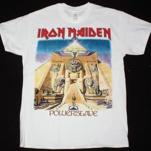 Iron Maiden Powerslave 1984 New White T-Shirt